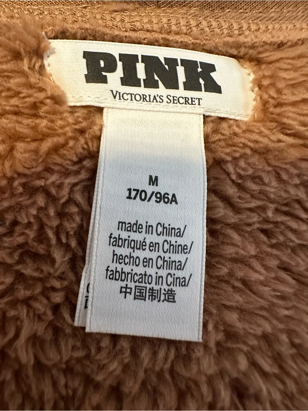 Pink Victoria secret CO-ZZZY FLEECE BOXY pj set toffee size medium